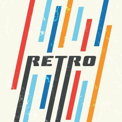 Retro grunge texture background with vintage color stripes. Vector illustration.