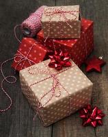 Christmas gift boxes photo