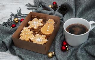 Box with Christmas cookies photo