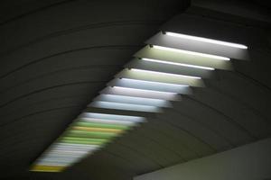 Light on ceiling. Fluorescent lamps. photo