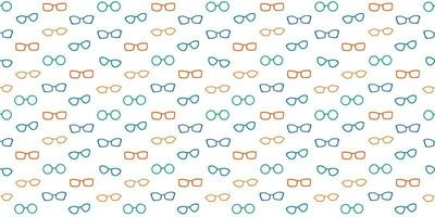 Vector colorful seamless pattern with glasses isolated on white background. Flat style illustration for fabric, textiles, scrapbooking, clothing, advertising.