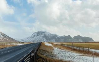 Icelandic road at the end of winter photo