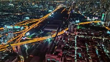 Bangkok, Thailand, 2022 - Bangkok citiy Scape at nitght top view from Baiyok building. photo