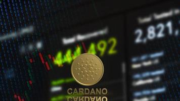 The cardano or ada coins for crypto currency or technology concept 3d rendering photo