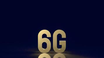 gold 6g on black background for technology  concept 3d rendering photo