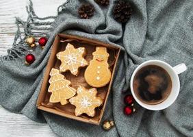 Box with Christmas cookies photo