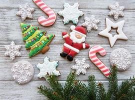decoración navideña con galletas foto