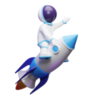astronaute mignon avec une fusée