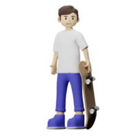 Cute Boys With Skateboard png