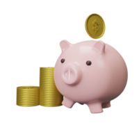 3D Money Icon Piggy Bank png