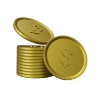 pilha de moedas de ícone de dinheiro 3d png