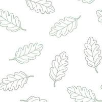 Autumn leaves seamless pattern outline seasonal images simple fall repeat ornament in hand drawn doodle style for gift paper, textile vector