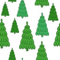 Christmas tree simple vector seamless pattern in cute cartoon style, decorative forest fir-tree for textile, gift paper, family gatherings winter holidays design, wintertime festive period celebration