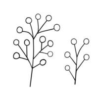 Leaves simple outline vector minimalist concept illustration, thin line hand drawn floral branch, element for invitations, greeting cards, booklet design