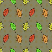 Vector seamless pattern of autumn leaves. Autumn pattern. A bright, repetitive texture for the autumn season. Design of postcards, prints made of wrapping paper, packaging, children is books.