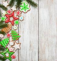 Christmas ginger and honey colorful cookies photo