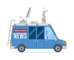 Special car news live. Flat icon car breaking news. Vector illustration isolated on white background.