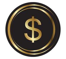 Gold coin icon. Money design. Gold dollar flat symbol. Vector illustration