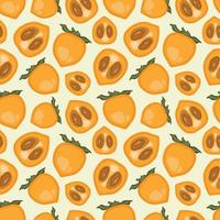 Vector seamless background with peaches on a white background. Seamless pattern texture design.