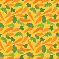 cartoon seamless pattern with carrot, vector illustration of vegetable, healthy vegan food wallpaper. Seamless pattern texture design.