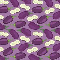 Seamless pattern with eggplants. Ripe and healthy eggplant. Wallpaper, print, wrapping paper, modern textile design vector