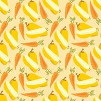 Cartoon carrots with ornament, seamless pattern. Easter theme background. vector