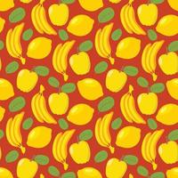 patrón sin costuras de frutas tropicales. plátanos y limones. estampados, textiles, ropa de cama y papel tapiz. vector