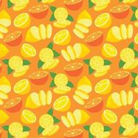 simple patrón sin costuras con elemento de forma de fruta naranja. diseño de textura de patrones sin fisuras. vector