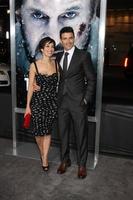 LOS ANGELES, JAN 11 - Wendy Moniz, Frank Grillo arrives at The Grey Premiere at Regal Theater at LA Live on January 11, 2012 in Los Angeles, CA photo