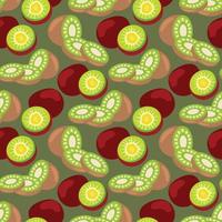 Seamless fruits pattern with kiwi slice. Seamless pattern texture design. vector