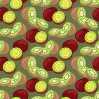 Seamless fruits pattern with kiwi slice. Seamless pattern texture design. vector