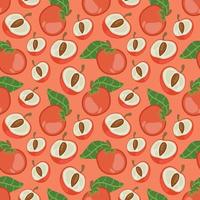 fresh peach fruit seamless pattern. Seamless pattern texture design. vector