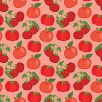 Tomatoes illustration Seamless pattern texture design. vector