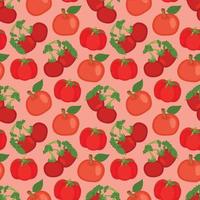 Tomatoes illustration Seamless pattern texture design. vector