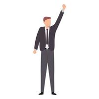 Business man raising up his hand. vector illustration