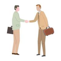 Two businessmen. Handshake. Greeting. Congratulation. Conclusion of the contract. vector