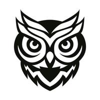 Owl Head Mascot Line Art vector