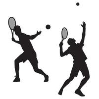 tennis player silhouette art vector