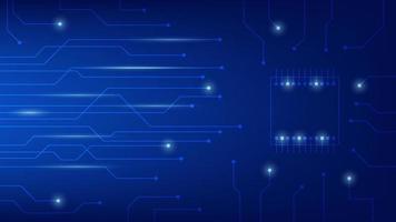 Hi tech digital circuit board. AI pad and electrical lines connected on blue lighting background. futuristic technology concept vector