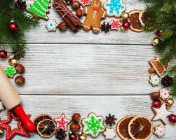 Christmas ginger and honey colorful cookies photo