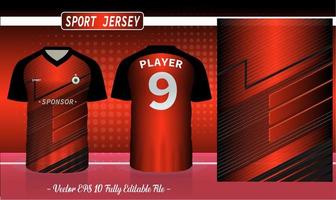 Soccer jersey and t-shirt sport mockup template, Graphic design for football kit or activewear uniforms, customize logo and name, Easily to change colors and lettering styles in your team. vector
