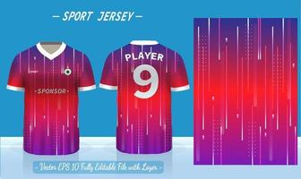 T-shirt sport template design for soccer jersey, football kit fot basketball, badminton jersey. Sport uniform in front and back view. Sport shirt mock up for sport club. Vector Illustration.