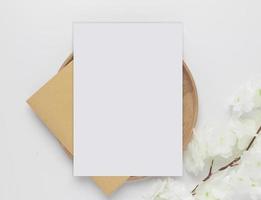 Blank greeting card with envelopes for greeting, wedding cards, birthday card, Mockup for design photo