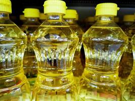 soybean oil in bottles photo