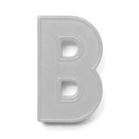 Magnetic uppercase letter B in black and white photo