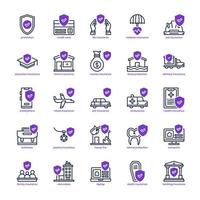 Insurance icon pack for your website design, logo, app, UI. Insurance icon mix line and solid design. Vector graphics illustration and editable stroke.