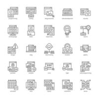 paquete de iconos de desarrollo de sitios web para el diseño de su sitio web, logotipo, aplicación, ui. diseño de contorno de icono de desarrollo de sitio web. ilustración de gráficos vectoriales y trazo editable. vector