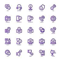 Help and Support icon pack for your website, mobile, presentation, and logo design. Help and Support icon basic line gradient design. Vector graphics illustration and editable stroke.