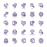 Help and Support icon pack for your website, mobile, presentation, and logo design. Help and Support icon basic line gradient design. Vector graphics illustration and editable stroke.