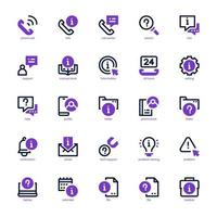 Help and Support icon pack for your website, mobile, presentation, and logo design. Help and Support icon mix line and solid design. Vector graphics illustration and editable stroke.